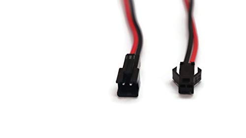 QBM JST SM 2 Pin Plug Male and Female Pair Connector Adapter with 115 mm Electrical Cable Wire for LED Light,(Pairs of 10)