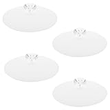 Veemoon Tapas de Taza de Silicona Transparente 11 CM 4 Piezas Cubierta Antipolvo Doble Cara Diseño Diamante Falso Hogar Accesorio Práctico y Resistente para Bebidas