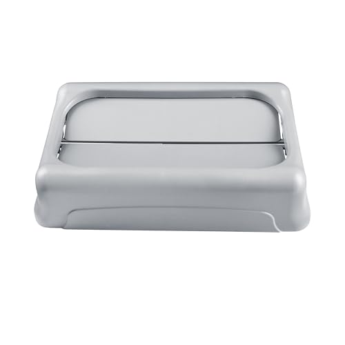 Image of Rubbermaid Commercial Products SLIM JIM Swing Lid for Use with 16 /23 GAL Vented Slim Jim Containers, for Kitchens /Classrooms /Offices /Back of House, Black