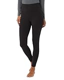 32 Degrees Women's Cozy Heat Base Layer High Waist Legging - Lightweight Long Johns for Cold Weather Layering | Black, X-Large