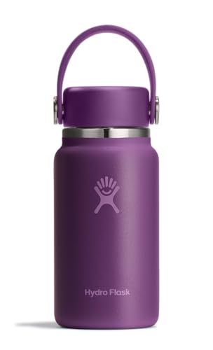 Image of Hydro Flask Micro Bottle - Leak Proof Purse or Pocket Flask - Insulated Mini Water Bottle 6.7 Oz Beachplum Purple