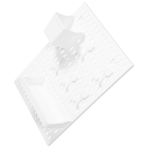 Zerodeko Organizador de Pared para Tableros Perforados de Plástico Blanco, Estante sin Perforación para Cocina y Baño, Almacenamiento Práctico para Tazas y Frascos