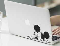 Mickey Wink Die Cut Vinyl Decal Sticker for Laptop Skin Helmet (Black, 6