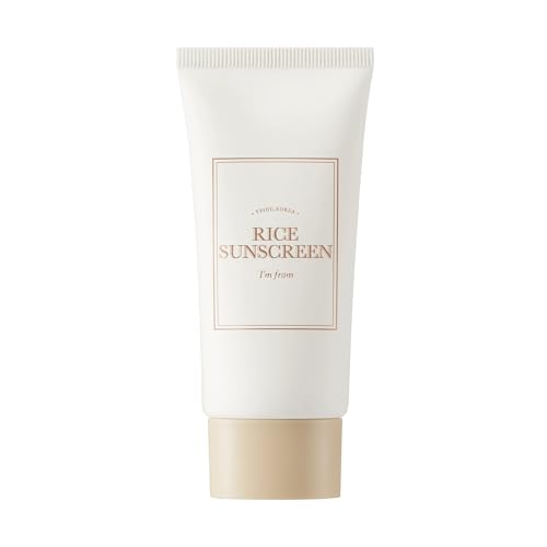 I'm from Crema solare al riso 50 ml, fisica, estratto di riso 41%, ossido di zinco non nano, adatto alla barriera corallina, protezione solare per la pelle