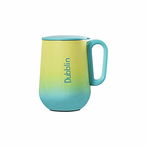 Image of DUBBLIN Rugby Stainless Steel Unbreakable Tea Coffee Mug Double Wall with Handle and Lid, Wide Mouth Mug Keeps Beverages Hot & Cold 270 ML Blue