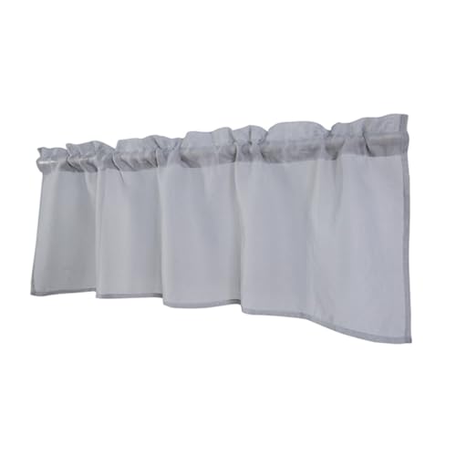 KHBUAB Cortina Corta de Ventana Transpirable de Gasa Color Gris para Cocina, Lavable y Resistente al Desgaste, Panel de Cortina Práctica para Decoración del Hogar, Accesorio para
