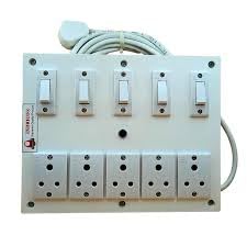 Extension Board with 5 Sockets and Switches, White, Multi-Plug Power Strip-image-42