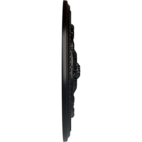 Image of Ekena Millwork CM15CHBLF 15-3 /4 inch x 1-7 /8 inch Chester Ceiling Medallion, Jet Black