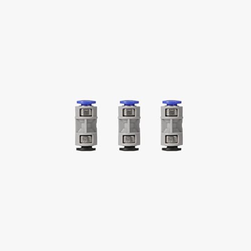 PTFE Tube Coupler, Pack of 3 Durable Connector for 4mm OD PTFE Tubing Secure Lock for AMS Hub, Extruder Filament Buffer Compatible with P1P/P1S/X1/A1/H2/P2 Series Multi-Color 3D Printing