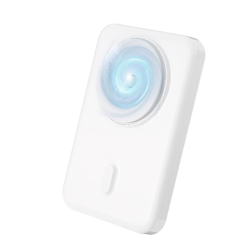 Miady Wireless Portable Charger, 5000mAh Power Bank with Powerful Electric Suction, 15W Wireless Charging for Samsung Galaxy, Google Pixel, Moto G Play,iPhone, White