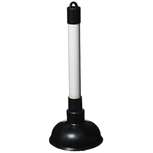Merriway BH01938 100mm (4 inch) Sink Plunger with 225mm (9 inch) Plastic Handle Diameter, White/Black