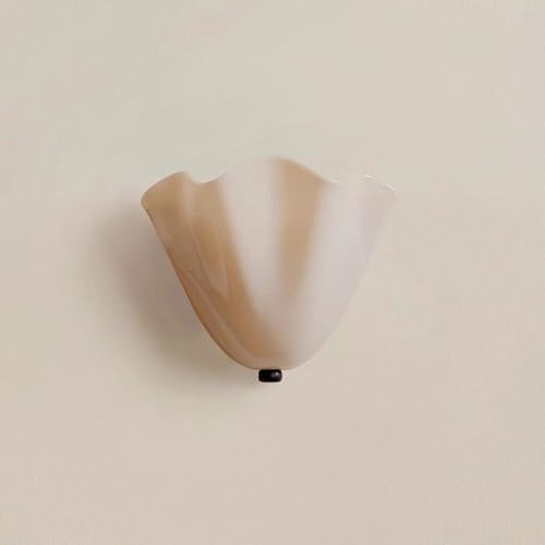 WANLYU Vintage Shell Wall Sconce – Mid-Century Coastal Amber Glass