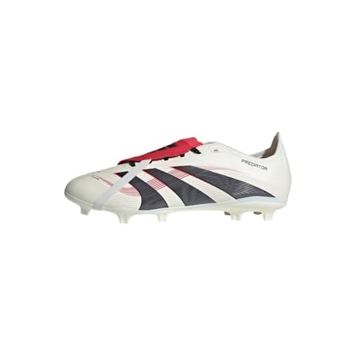 adidas Unisex Chaussure Predator Languette rabattue Terrain Souple/Multi-Surfaces, Off White/Core Black/Pure Ruby, 43 1/3