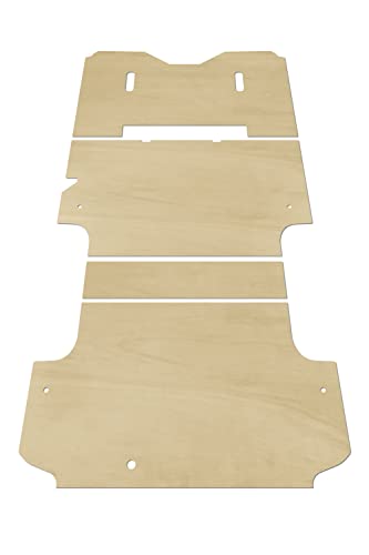 プロダックス 【 200系 ハイエース DX 標準幅 4ドア 対応 フロアパネル L 】 荷台 床張りキット フロアマット 床板 パーツ内装 ラゲッジマット カスタム 車中泊 グッズ (セカンドシート取付穴加工あり, 無塗装, ステップ形状カットなし×リア