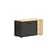 trendteam smart living - Esteban - Sitzbank - Anthrazit/Eiche - Gardrobenbank in eleganter Rillenoptik - (BxHxT) 80 x 48 x 36 cm - Schuhbank mit Platz für 4 Schuhpaare - 2 Einlegeböden