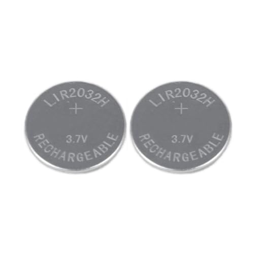 Girafus 2X LIR2032 Akku Aufladbar LIR 2032 Knopfzelle 3.7V 70mAh CR2032 Akku Wiederaufladbar Knopfzellen Batterie für logitech k750 Schlüsselbatterie Fernbedienung Autoschlüssel ersetzt CR 2032