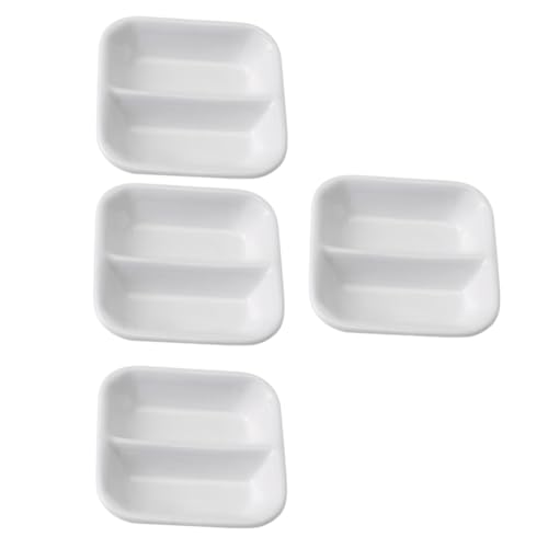 Mikinona Japanese Style Ceramic Condiment Plate Set 4pcs Small Dishes for Charcuterie