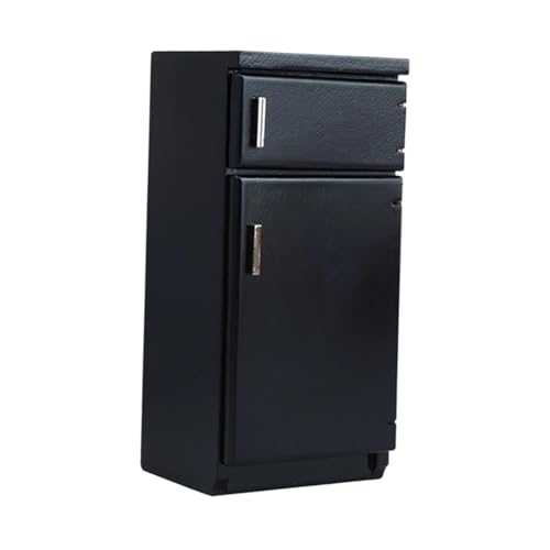 Colcolo Frigorífico-congelador de Cocina a Escala 1:12 para casa de muñecas, refrigerador de simulación, Muebles de Madera para casa de muñecas para Comedor y, Negro