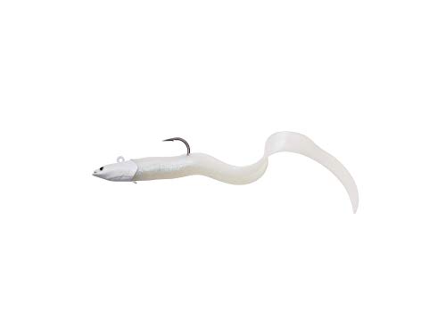 Savage Gear Real EEL Jig, 5 1/3 oz, Albino Flash, Saltwater Fishing Lure, Oversized Tail Generates Lifelike Movements & Vibration, Durable Construction, Authentic Profile