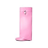 keleimusi Fold Over Wedge Boots Heeled PadLock Pant Knee High Shoes Tall/Short Booties in Pink