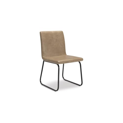 Signature Design by Ashley Pharwynn Faux Leather Upholstered Dining Chairs Set of 4, Cushioned Seat, Sturdy Metal Frame, Contemporary Kitchen Seating, Toast Brown by Signature Design by Ashley - Used condition - Image 4