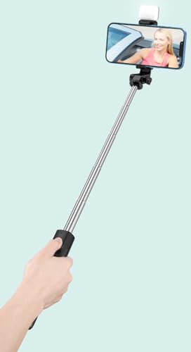 Image of Like Star R1s Selfie Stick, Remote, and Selfie Light, 3-in-1 Multifunctional Selfie Stick, Tripod Stand, Mobile Stand, R1s Bluetooth Selfie Sticks, Compatible with All Phones