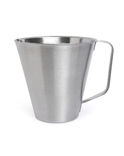 Image of KMW Stainless Steel Measuring Jug with Handle Without Base I for Craft, Kitchen, Baking, and Liquid I 1000 ML (Pack of 1)
