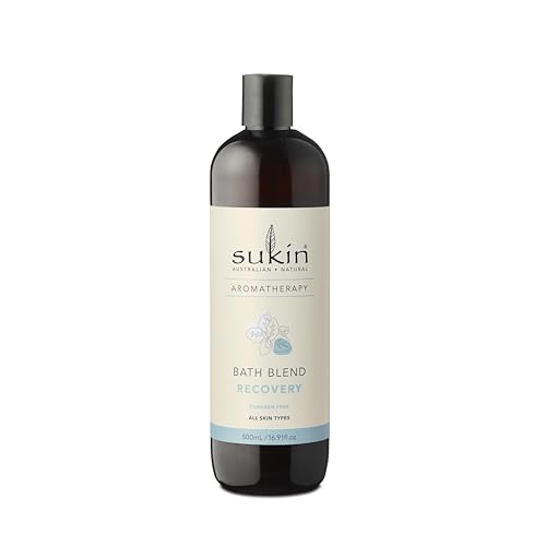 Sukin Aromatherapy Recovery Bath Blend 500mL, Feel the Relief with Magnesium, Peppermint Essential Oil & Tea Tree, Australian Made & Owned, Vegan, Cruelty-Free