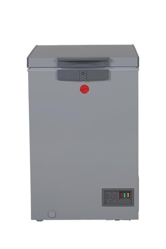 Hoover 133L Gross Capacity - Single Door Low Frost Chest Freezer High Energy Efficiency Cooling System Adjustable Temperature Silent Operation Grey Finish 1 Year Warranty HCF-K133-GR