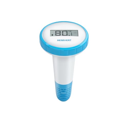 HEIMVERT Wireless Digital Pool Thermometer – Floating, Easy-to-Read Display, IPX8 Waterproof – Indoor/Outdoor Sensor for Hot Tubs, Swimming Pools, Ponds & Aquariums （Only 1 Sensor）