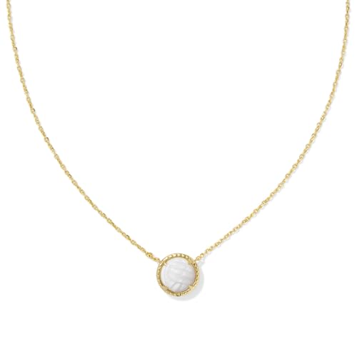 Volleyball Pendant Necklace for Women Round White Enamel Charm with Adjustable Chain Sports-Inspired Jewelry Gift - Athletic Charm for Players Coaches Moms Teams