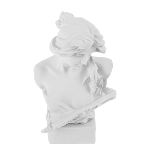 ZUNOXAZ Statua in Resina Bianca Busto Dea Mitologia Greca e Romana Decorativa per Soggiorno e Scaffali Scultura Elegante per Arredamento Casa