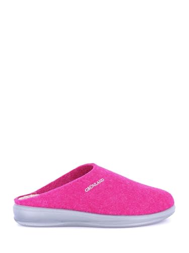 Ciabatta Grunland femme en feutre de laine véritable fuxia élégante