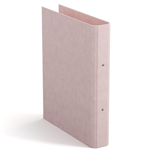 BIGSO RINGO Ringbuch A4 – Aufbewahrungsbox mit 2 Ringen – Schreibtischablage für Dokumente, Klarsichthüllen & Trennblätter – Ringhefter aus Faserplatte und Papier – rosa