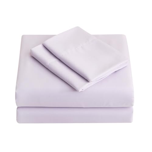 Image of Viviland 4 Pieces Girls Full Sheets Set Kids, Misty Purple Bed Sheets