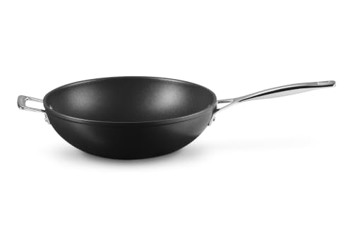Le Creuset Poêle Wok Anti-Adhérente en Aluminium Forgé, 30 cm, Anthracite/Argenté,51104300010202