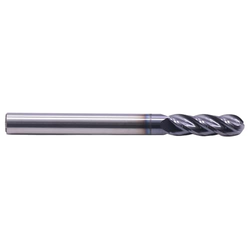 Image of BestParts 5Pcs 3 /16 inch 4 Flute Ball Nose Solid Carbide End Mills AlTiN Coated | 30 Degree Helix, 3 /16 inch Cutting Diameter, 3 /16 inch Shank Diameter, 5 /8 inch Length of Cut, 2 inch Overall Length