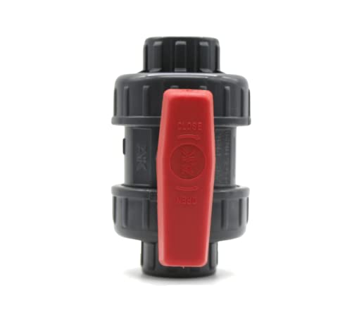 DOJA Barcelona PVC Ball Valve 50mm - PN10 - Glue Socket Stopcock for Water Union PVC for Water Valve for Pool Swimming Pool Ball Valve Barrel Tap Drainpipe Unblocker Check Valve Water