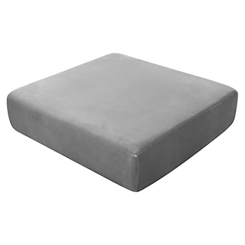 BXFUL Sofa Seat Cushion Covers, Sofa Cushion Slipcovers Stretch Velvet, Couch Cushion Covers Replacement for Individual Cushion with Elastic Fabric (1-Seater,Dark Gray) Cover