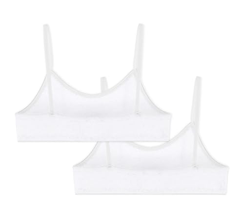 Petit Bateau Girls' White Bralettes - 2-Pack Sizes 8-14 Years2