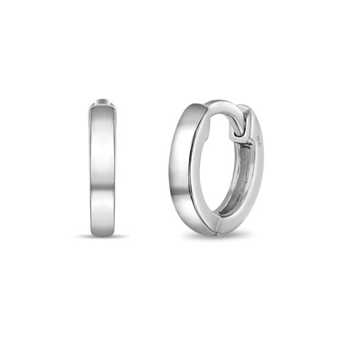 925 Sterling Silver Classic Plain Small Hoop Children Earrings For Infants, Toddlers, Little Girls & Teens 7mm, 9mm & 11mm - Simple & Timeless Jewelry Suitable For Kids With Sensitive Ears