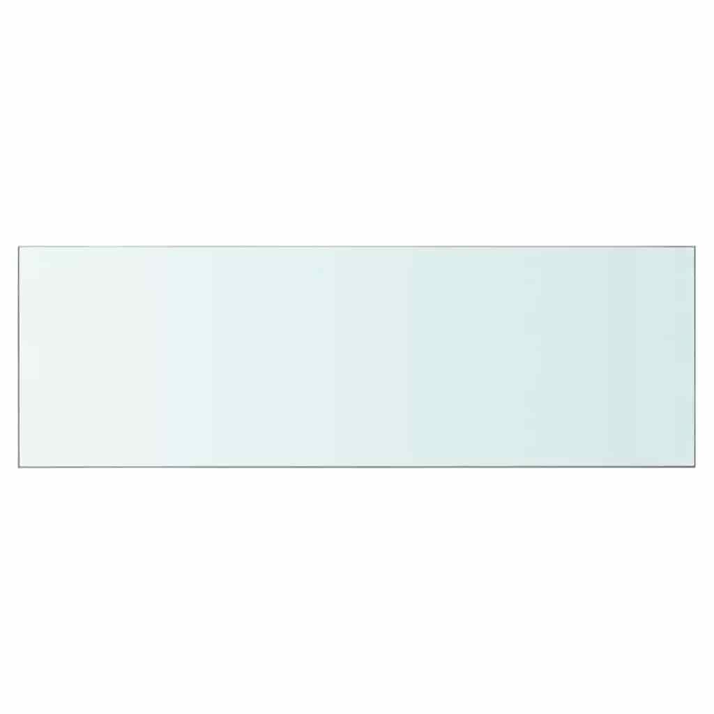 Set di 2 ripiani in vetro temperato trasparente per parete lamellare, 90 x 30 cm, ripiano in vetro temperato per arredamento di negozi e mensole da parete, pannello da parete in vetro fino a