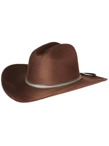 Suede Western Kids Hat Dark Brown