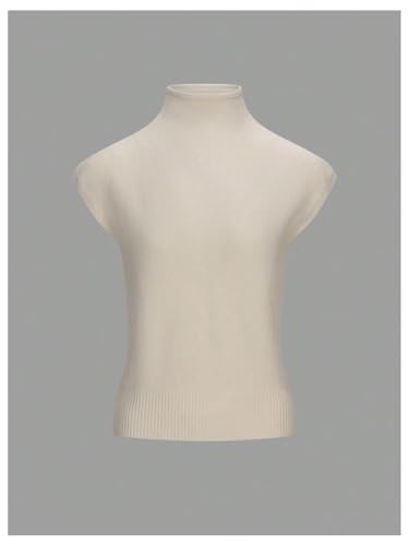 Image of GORGLITTER Women's Mock Neck Sweater Tank Cap Sleeve Knit Top Trendy Dressy Casual Sweaters Vest