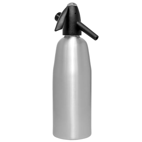 Sparkling Water Maker, 1-Liter Club Soda Machine, Easy to Use and Clean, Portable Carbonated Water Maker for Home Bar Club, Silver