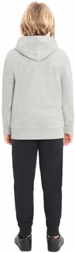 PUMA Boy's Youth French Terry Hoodie With Kangaroo Pocket (Large, Gray)2