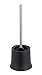 Produktbild WENKO WC-Garnitur Basic, offener Toilettenbürstenhalter für das Badezimmer und die Gäste-Toilette, inkl. Toilettenbürste, aus mattiertem Kunststoff, Maße (B/T x H): Ø 14 x 38 cm, Schwarz