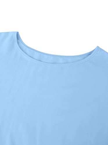 Image of Girls Off the Shoulder Tops Crop Short Sleeve Tees | Rolled Cuffs, Loose Fit, Crop Tops, Dance, Summer, Oversized, Trendy