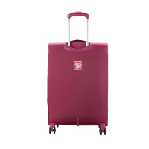 Image of VIP Adept 8W STR Set of 3 Luggage Bags | Small 55 cm Cabin, Medium 69 cm & Large 79 cm | 8 W | Anti-Theft Zipper | TSA Lock | Polyester Soft Luggage | 3 Years International Warranty