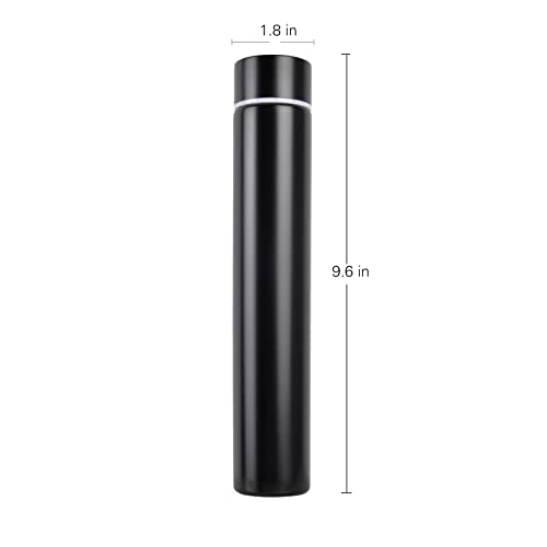 Chezmax Slim Stainless Steel Insulated Thermos Water Bottle 9.56 Oz, Black #TOP20
